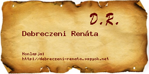Debreczeni Renáta névjegykártya
